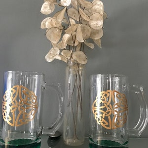 Dara Knot Beer Glass, Pint Mug, Celtic Knot Beer Mug, Irish St Patrick’s Day Pint