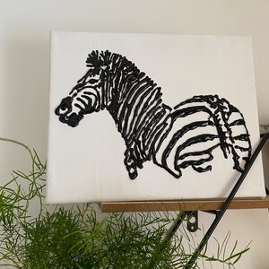 Zebra Relief Painting, Wall Art, Jungle Decor, Zebra Stripes, Safari Art, Animal Art