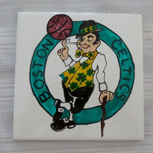 Coaster, Tile, Boston Celtics, Trivet, Basketball Gameday Decor, Wall Decor