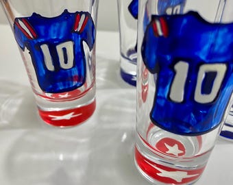 Drake Maye Pats Football Jersey #10 Shot Glass New England Patriots Fan Gift Big Game