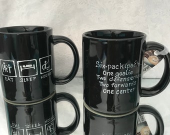 Taza de café de hockey pintada a mano: Regalo de hockey, mamá de hockey, papá de hockey