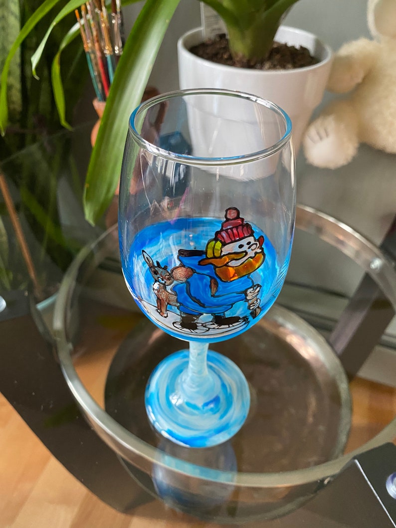 Wine Glass Yukon Cornelius Rudolph Wine Glass Holiday Gift Etsy