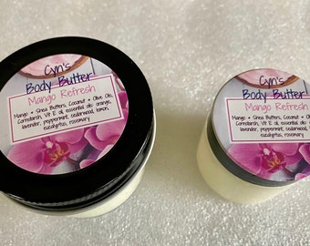 Sinfully Rich Whipped Body Butter, Mango Body Butter, Natural Skincare, Essential oils