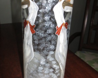 Glass Angel Vase, Vase, Christmas Home Decor, Flower Vase, Candleholder