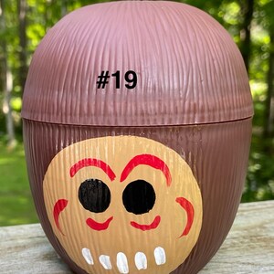 Adult Sz Hand Painted Moana Kakamora Party Cup with Straw & Lei - 16 oz Luau Favor, Moana Party Face 19
