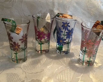 Shot Glass, Flower Power Shot Glass , Flowers