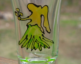 Horoscope Zodiac Sign of Virgo Hand Painted Shot Glass