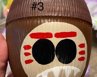 Adult Sz Hand Painted Moana Kakamora Party Cup with Straw & Lei - 16 oz Luau Favor, Moana Party