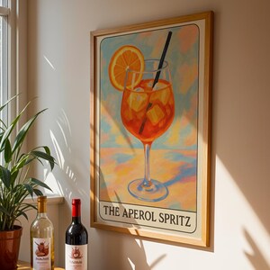 Download digitale del poster Aperol Spritz - Decorazione murale Aperol Spritz, decorazione per cocktail bar, download immediato stampabile, carta dei tarocchi