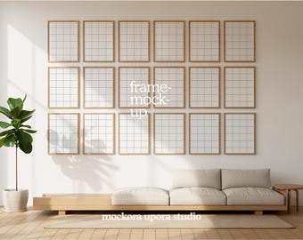 Gallery Wall Mockup PSD: Home Interior Art Display (Digital Download)
