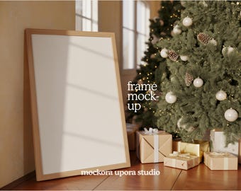 Christmas DIN A Frame Mockup: Christmas Tree Design, PSD Template (Digital Download)