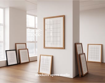 Gallery Wall Mockup PSD: Home Interior Art Display Horizontal DIN A Poster Mockup (Digital Download)