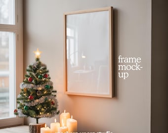 Christmas Frame Mockup: Tree Design, DIN A Poster PSD (Digital Download)