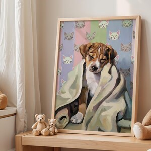 Süßer Welpe, Kunst für Tierliebhaber, süßes Hundedekor für Tierliebhaber, Babypartygeschenk, Kinderzimmer Wandkunst, Kinderzimmerdekoration