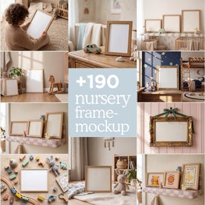 Paquete de maquetas de marcos para guardería: más de 190 maquetas PSD para habitaciones de bebé (descarga digital)