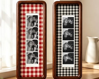 Couple Photo Strip Frame, Custom Photo Booth Picture Frame, Personalized Anniversary Gift for Couples, Wedding Keepsake, Home Decor