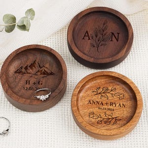 Personalized Wooden Ring Dish, Engraved Wedding Ring Dish, Wedding Gifts for Bride, Gifts for Newlyweds, Christmas Gifts, Anniversary Gift