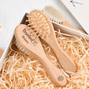 Personalised Wooden Baby Hair Brush, Engraved Baby Brush Set,Baby Shower, New Mom Gift,Baby Keepsake Gift, Baby Girl Gift,Baby Boy Gift