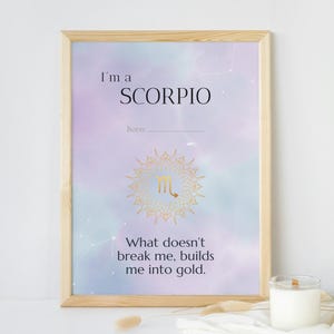 Scorpio Zodiac Poster – Digital Download Printable Wall Art | Astrology Gift