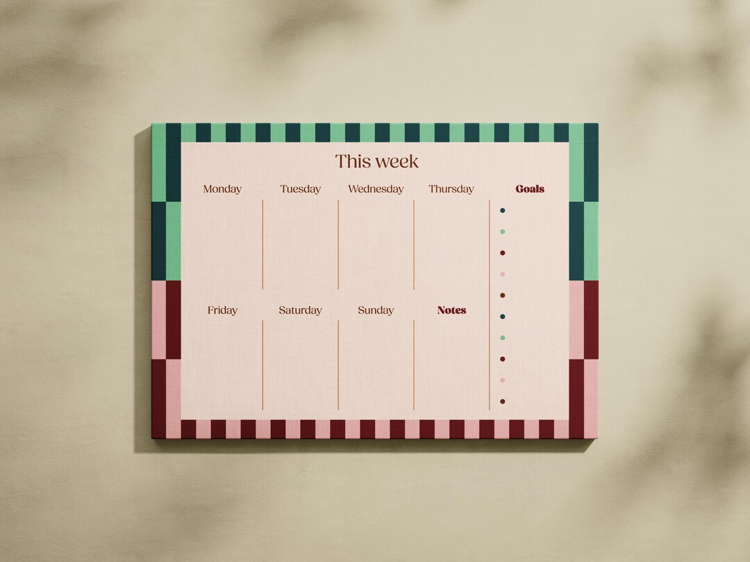 Minimalist Weekly Planner Printable, Undated Daily Notepad (digital ...
