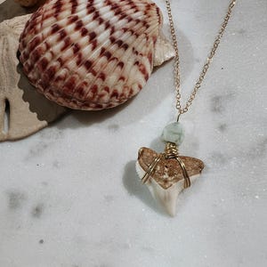 Shark tooth +  natural gemstones- “Oasis” necklace || unique jewelry for the ultimate one-of-a-kind gifts