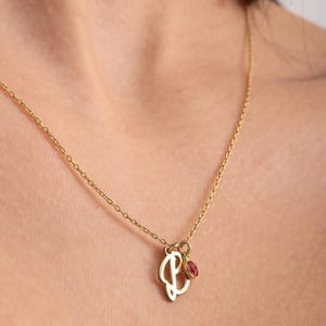 Minimal Initial Necklace by Caitlyn Minimalist • Dainty Letter Necklace in Gold • Personalized Jewelry • Birthday Gift for Her