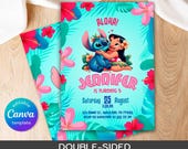 Printable editable Stitch invitation, Lilo and Stitch birthday invite, Stitch Party invite template, girl birthday, boy bday