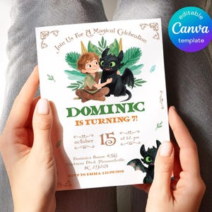 How To Train Your Dragon Movie Ticket invitation, Toothless editable invitation, printable birthday Dragon invitation, boy girl birthday