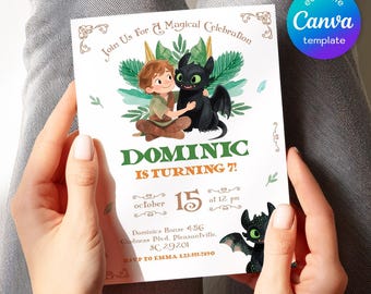 How To Train Your Dragon Movie Ticket invitation, Toothless editable invitation, printable birthday Dragon invitation, boy girl birthday