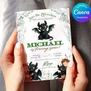 How To Train Your Dragon Movie Ticket invitation, Toothless editable invitation, printable birthday Dragon invitation, boy girl birthday