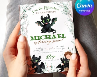 How To Train Your Dragon Movie Ticket invitation, Toothless editable invitation, printable birthday Dragon invitation, boy girl birthday