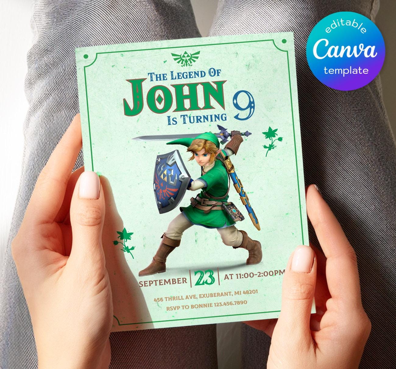 Link Ocarina of Time Invitation Canada