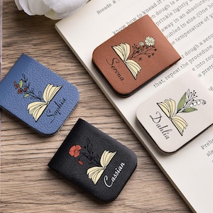 Custom Leather Birth Flower Bookmark: Personalized Book Lover Gift