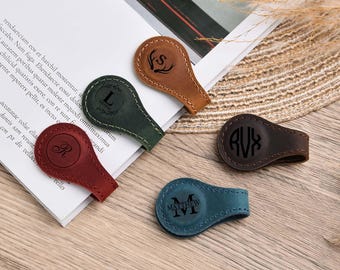Personalized Leather Magnetic Bookmark: Custom Reader Gift