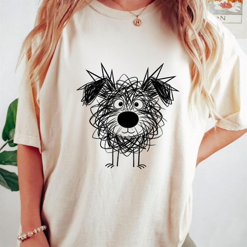 Funny Scribble Dog SVG, 10 Chaotic Doodle Creatures, Raw Line Art Puppy Clipart PNG, Anti-Aesthetic Dog Merch image 2