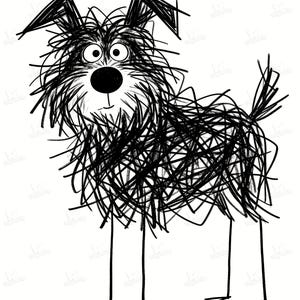 Funny Scribble Dog SVG, 10 Chaotic Doodle Creatures, Raw Line Art Puppy Clipart PNG, Anti-Aesthetic Dog Merch image 16