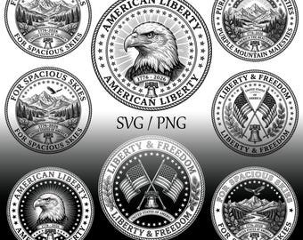 USA 250th Anniversary Seals SVG Bundle, America Patriotic Clipart (svg, png)