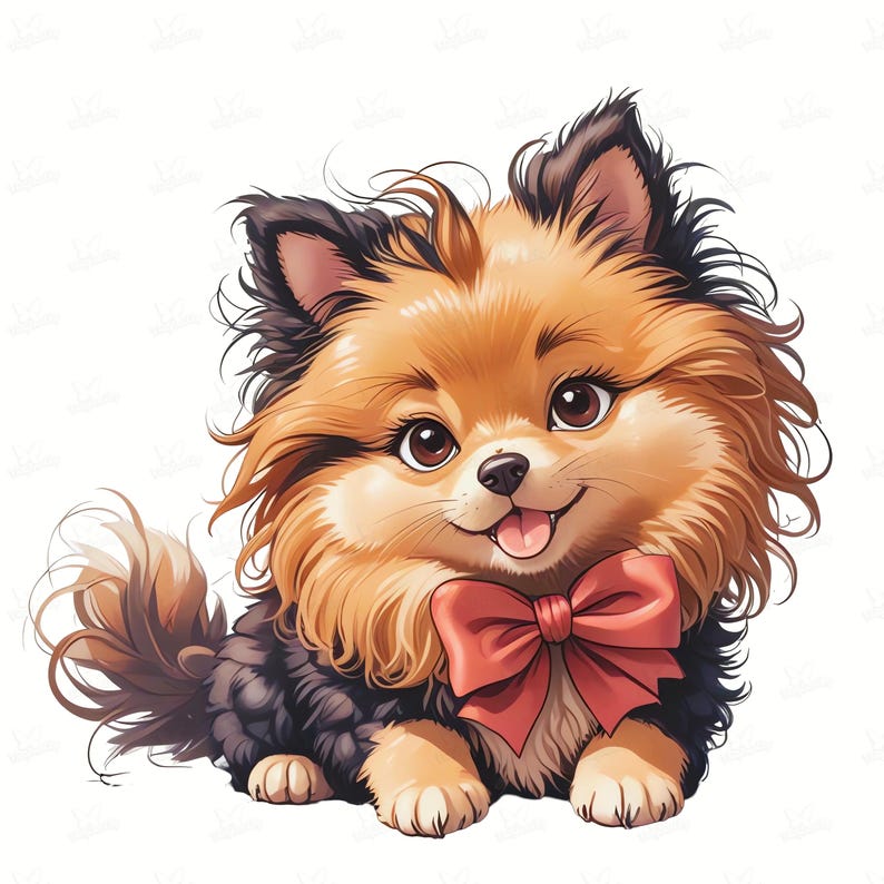 30 Cute Puppy Clipart, Kawaii Dog PNG & JPG Bundle, Watercolor Puppies ...