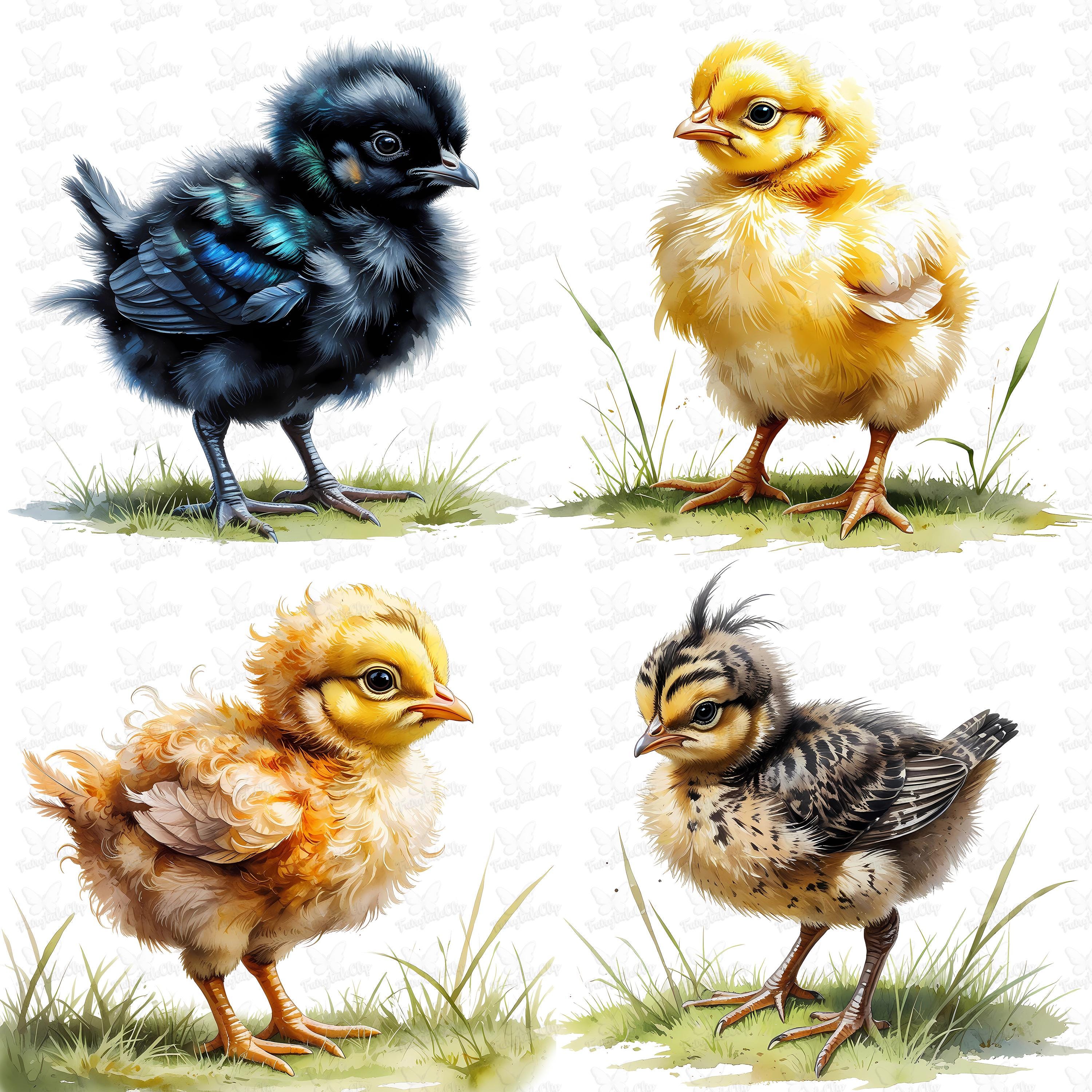 Watercolor Baby Chicks Clipart, Farm Animals 25 PNG (digital Download ...