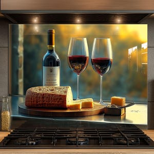 Dosseret en verre trempé, Dosseret en verre pour la cuisine, Couvercle supérieur de cuisinière, Dosseret de poêle, Dosseret de cuisine, Dosseret pour cuisinière