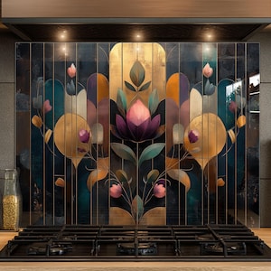Dosseret en verre trempé, Dosseret en verre pour la cuisine, Couvercle supérieur de cuisinière, Dosseret de poêle, Dosseret de cuisine, Dosseret pour cuisinière