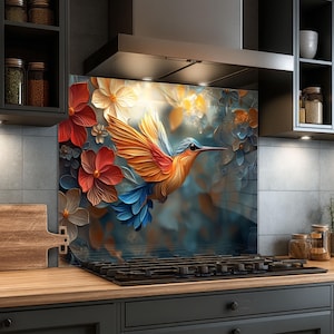 Dosseret en verre trempé, Dosseret en verre pour la cuisine, Couvercle supérieur de cuisinière, Dosseret de poêle, Dosseret de cuisine, Dosseret pour cuisinière
