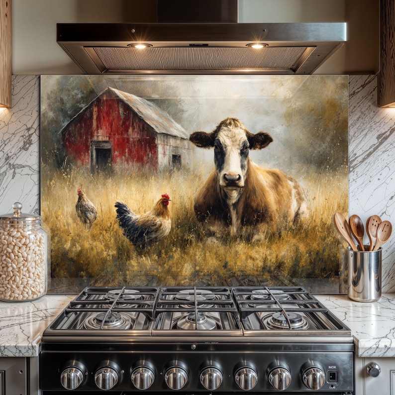 Tempered Glass Backsplash for Kitchen - Easy to Clean, Heat Resistant ...