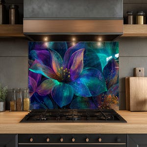 Dosseret en verre trempé, Dosseret en verre pour la cuisine, Couvercle supérieur de cuisinière, Dosseret de poêle, Dosseret de cuisine, Dosseret pour cuisinière