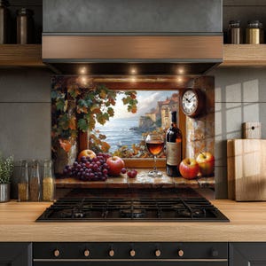 Dosseret en verre trempé, Dosseret en verre pour la cuisine, Couvercle supérieur de cuisinière, Dosseret de poêle, Dosseret de cuisine, Dosseret pour cuisinière