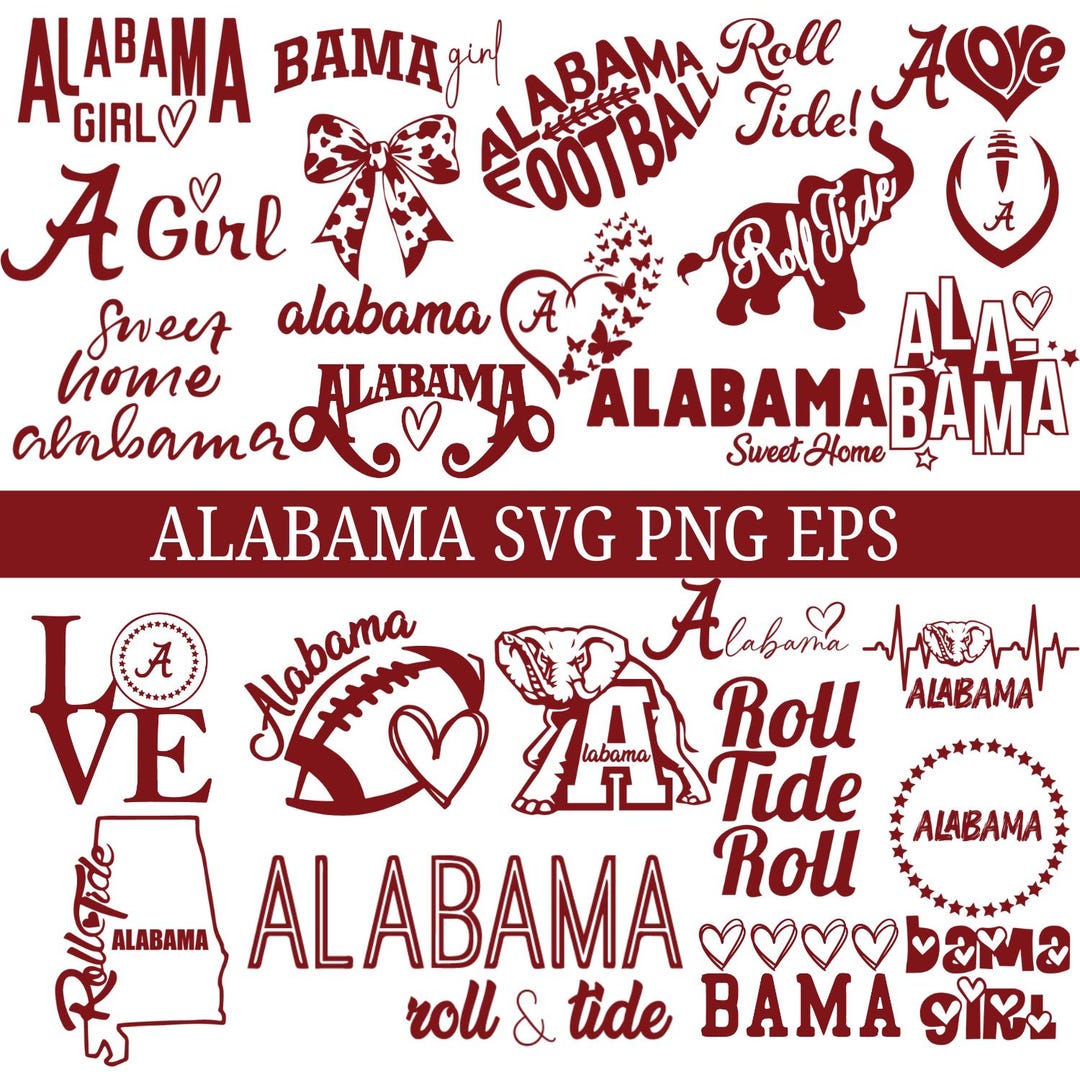 Alabama Roll Tide Design, Bama Football Shirt (SVG, PNG, EPS) - Etsy