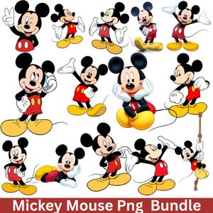 Musse Pigg PNG SVG-paket: Högupplösta designer (digital nedladdning)