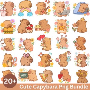 Kawaii Capybara Clipart: Anime Animal PNG Illustration