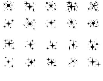 Stars SVG Bundle: Sparkle, Twinkle, Bright Star Clipart (Instant Download)