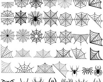 Bundle toile d'araignée SVG, clipart Halloween (téléchargement numérique)